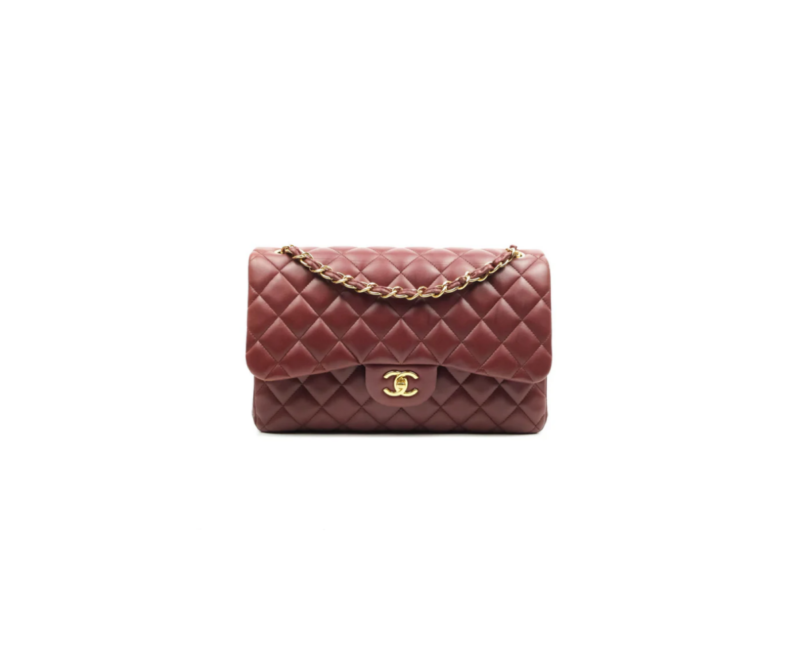 CH@NEL MASTER MEDIUM CLASSIC FLAP BAG WITH GOLD HARDWARE BURGUNDY A01112 (25*16*8cm)