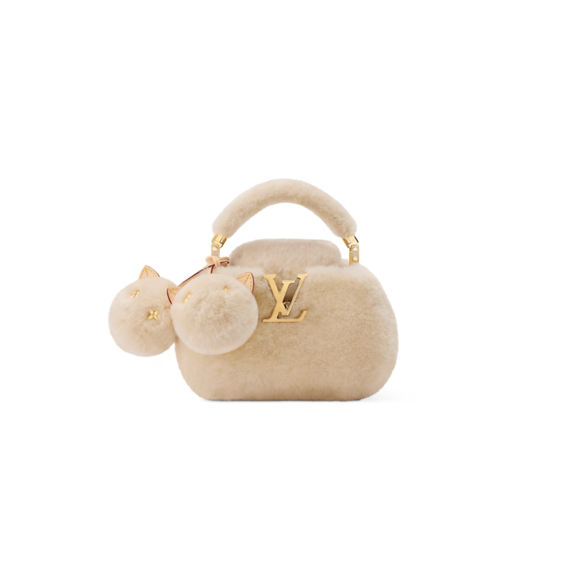 LOUIS VUITTON Shearling Capusnow Top-Handle Bag