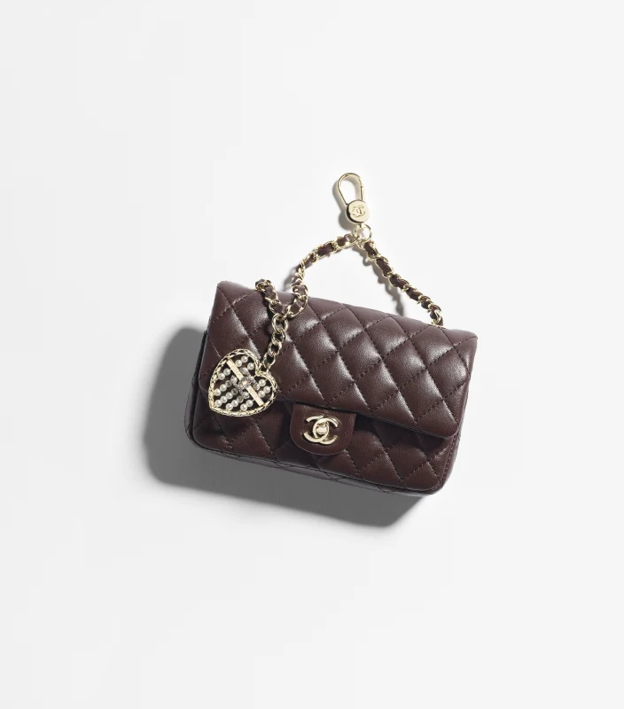 CH@NEL MINI SAC CLASSIQUE AVEC MOUSQUETON（8*12.5*5cm）