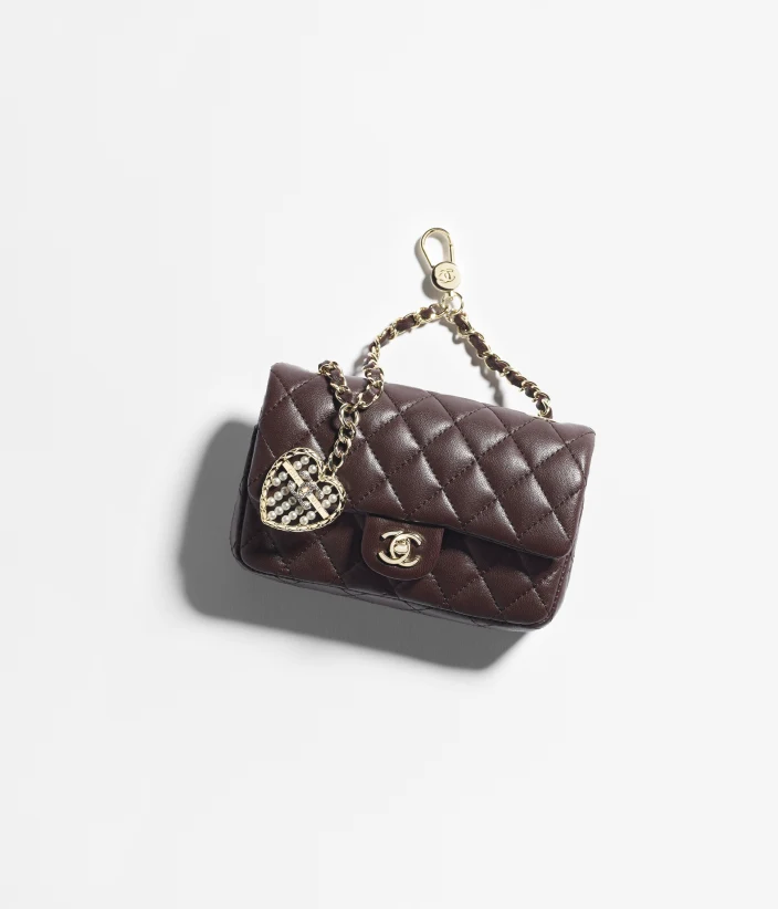 CH@NEL MINI SAC CLASSIQUE AVEC MOUSQUETON（8*12.5*5cm）