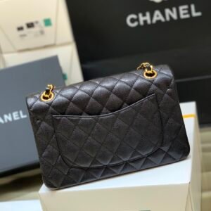 Ch@nel Flap Bag-（Black Inside）Caviar-23CM