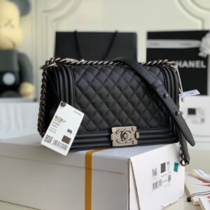 bag-233221rewewrwe_5_.jpg Ch@nel Boy Bag-Caviar-25CM