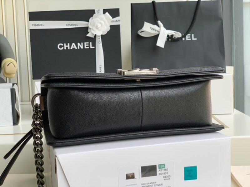 Ch@nel Boy Bag-Caviar-25CM