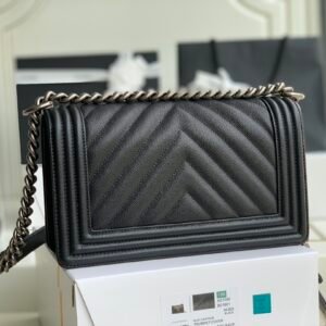 Ch@nel Boy Bag-Caviar-25CM