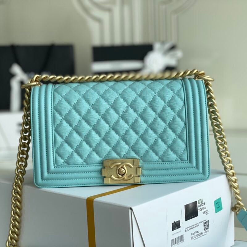 Ch@nel Boy Bag-Caviar-25CM