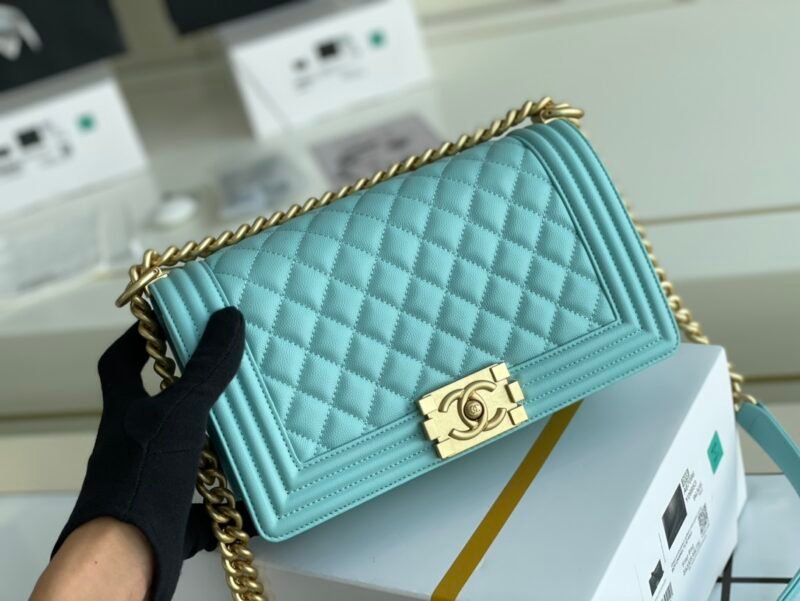 Ch@nel Boy Bag-Caviar-25CM