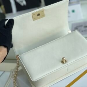 Ch@nel Boy Bag-Caviar-25CM