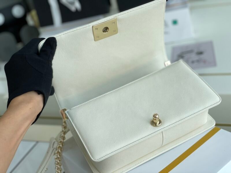 Ch@nel Boy Bag-Caviar-25CM