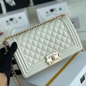 Ch@nel Boy Bag-Caviar-25CM