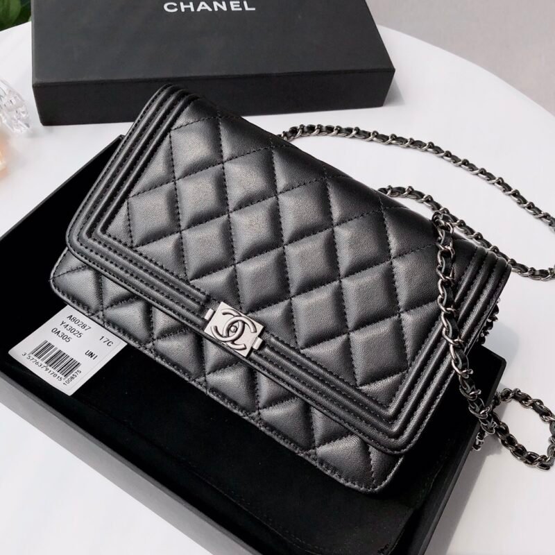 Ch@nel Wallet On Chain-Silver Hardware-19*12*3.5CM