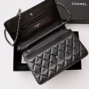 Ch@nel Wallet On Chain-Silver Hardware-19*12*3.5CM