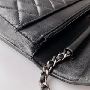 Ch@nel Wallet On Chain-Silver Hardware-19*12*3.5CM
