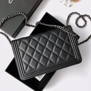 Ch@nel Wallet On Chain-Silver Hardware-19*12*3.5CM