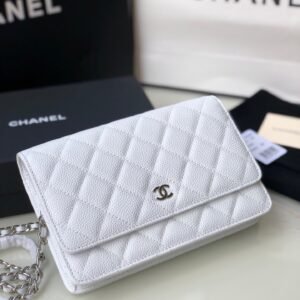 Ch@nel Wallet On Chain-Silver Hardware-19*12*3.5CM