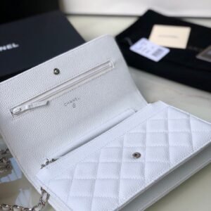 Ch@nel Wallet On Chain-Silver Hardware-19*12*3.5CM