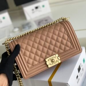 Ch@nel Boy Bag-Caviar-25CM