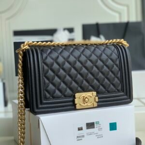 Ch@nel Boy Bag-Caviar-25CM