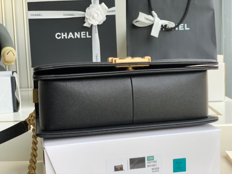 Ch@nel Boy Bag-Caviar-25CM