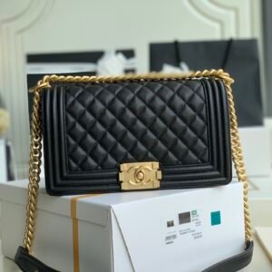 Ch@nel Boy Bag-Caviar-25CM