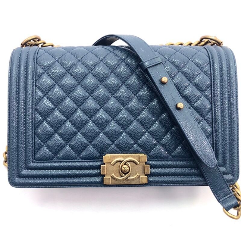 Ch@nel Boy Bag-Caviar-28CM