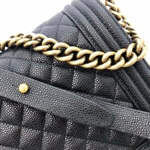 Ch@nel Boy Bag-Caviar-28CM