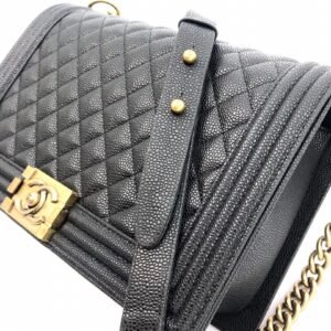 Ch@nel Boy Bag-Caviar-28CM
