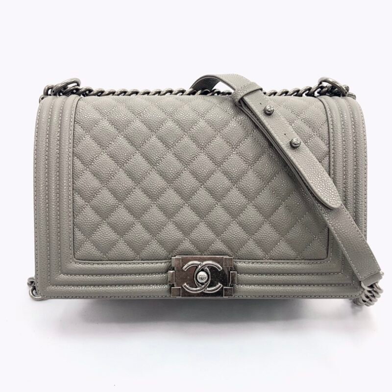 Ch@nel Boy Bag-Caviar-28CM