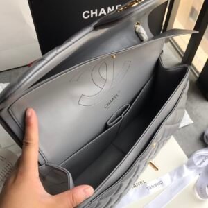 Ch@nel Flap Bag-Lambskin-Gold-30CM