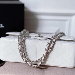 Ch@nel Flap Bag-Caviar-Silver Hardware-30CM