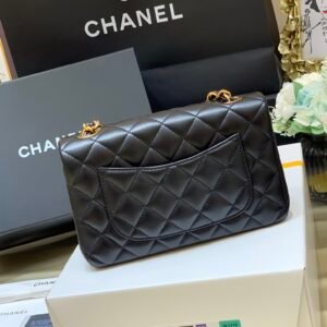 Ch@nel Flap Bag-Lambskin-Gold Hardware-20CM