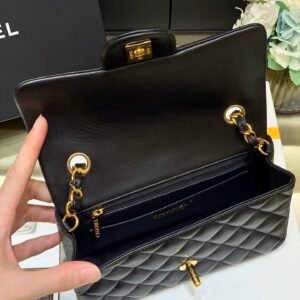 Ch@nel Flap Bag-Lambskin-Gold Hardware-20CM