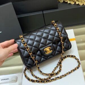 Ch@nel Flap Bag-Lambskin-Gold Hardware-20CM