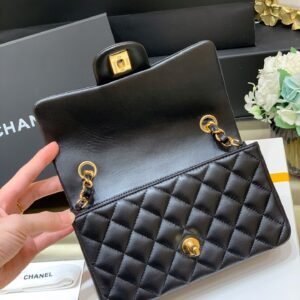 Ch@nel Flap Bag-Lambskin-Gold Hardware-20CM