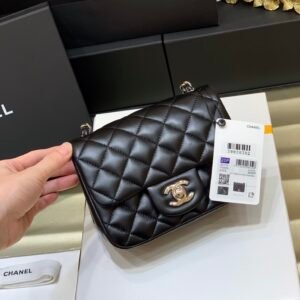 Ch@nel Flap Bag-Lambskin-17CM