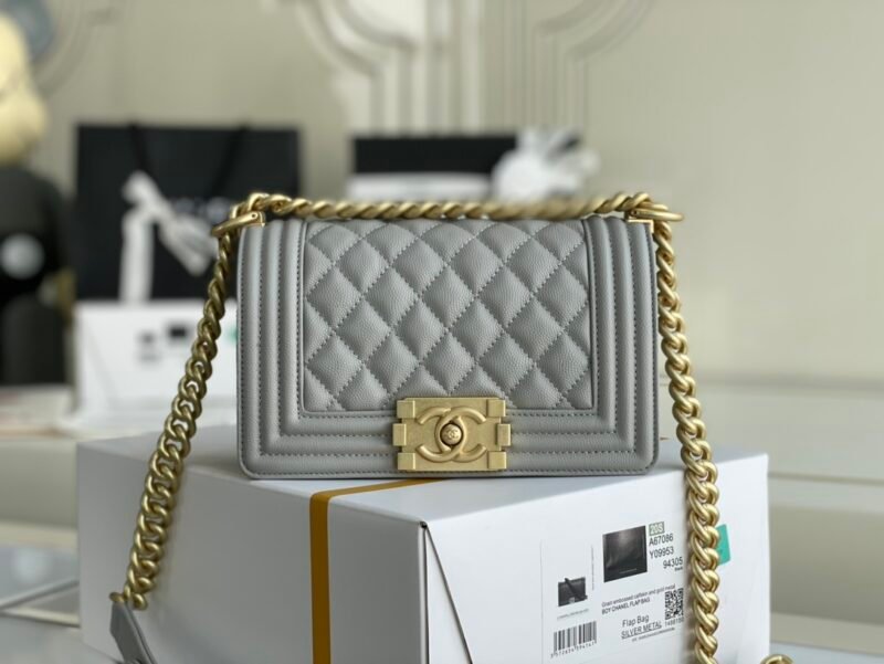 Ch@nel Boy Bag-Caviar-20CM