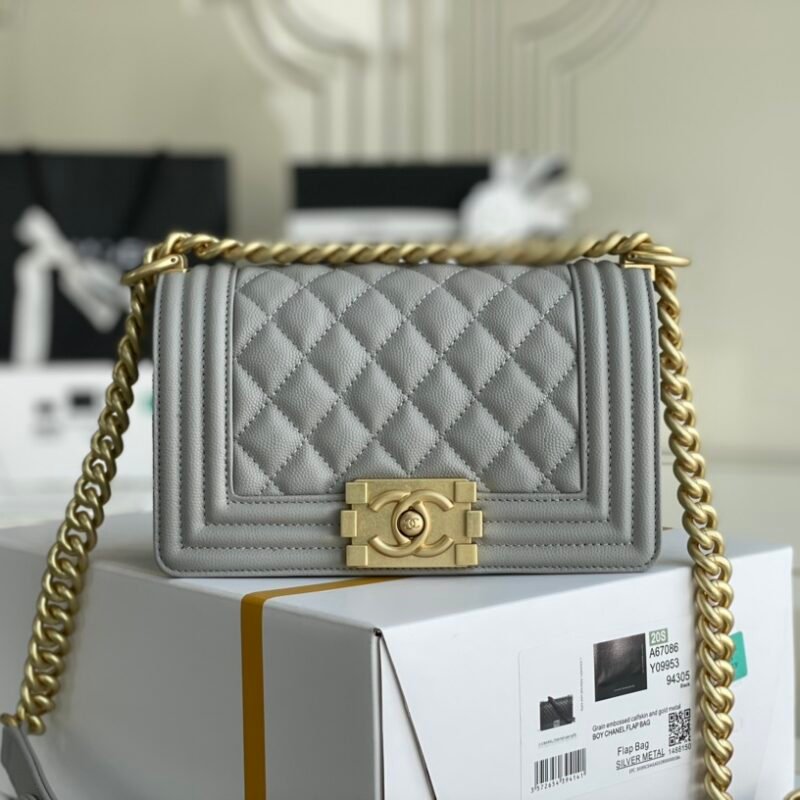 Ch@nel Boy Bag-Caviar-20CM