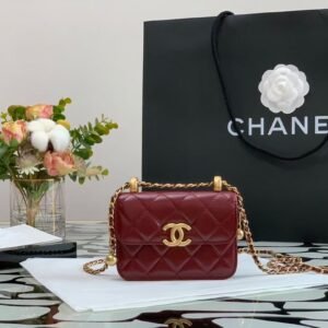 Ch@nel Quilted Pearl Crush Clutch With Chain Bag-12*9*2CM