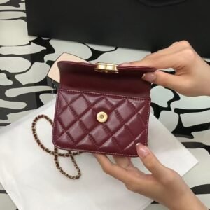 Ch@nel Quilted Pearl Crush Clutch With Chain Bag-12*9*2CM