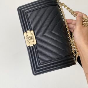 Ch@nel Boy Bag-Caviar-25CM