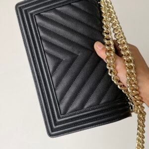 Ch@nel Boy Bag-Caviar-25CM
