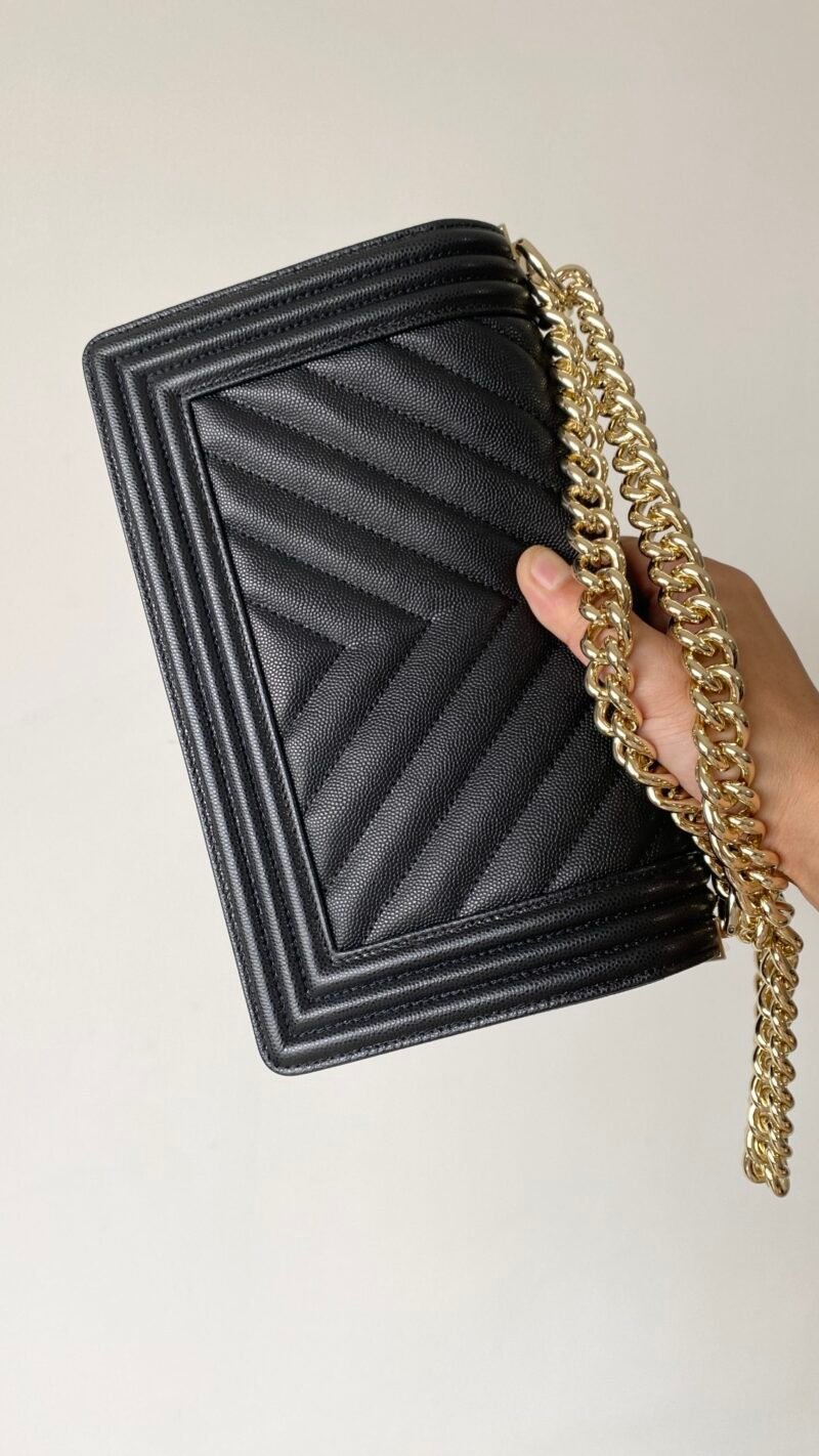 Ch@nel Boy Bag-Caviar-25CM