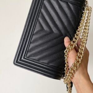 Ch@nel Boy Bag-Caviar-25CM