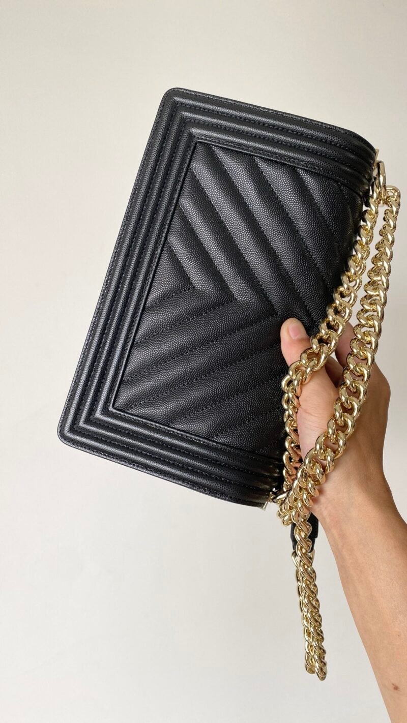 Ch@nel Boy Bag-Caviar-25CM