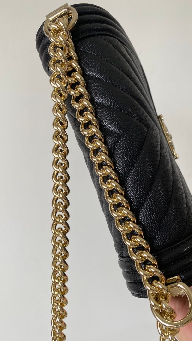 Ch@nel Boy Bag-Caviar-25CM