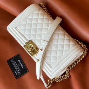 Ch@nel Boy Bag-Caviar-25CM