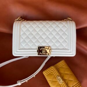 Ch@nel Boy Bag-Caviar-25CM