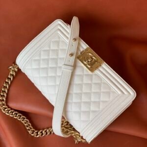 Ch@nel Boy Bag-Caviar-25CM