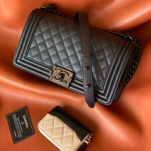 Ch@nel Boy Bag-Caviar-25CM