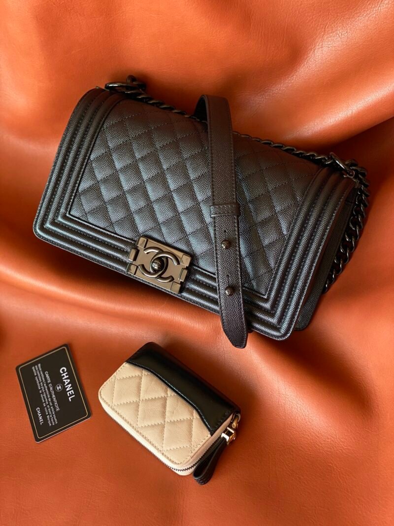 Ch@nel Boy Bag-Caviar-25CM