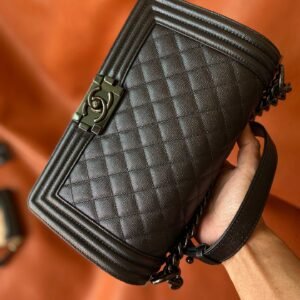 Ch@nel Boy Bag-Caviar-25CM